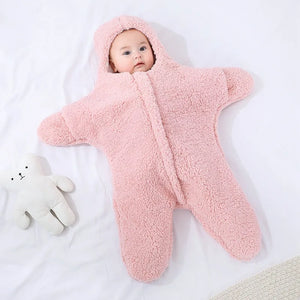 Newborn Baby Boy Girl Kids Cartoon Hooded Romper Jumpsuit Bodysuit Clothes Outfits Long Sleeve Playsuit Toddler One Piece Outfit Starfish Baby