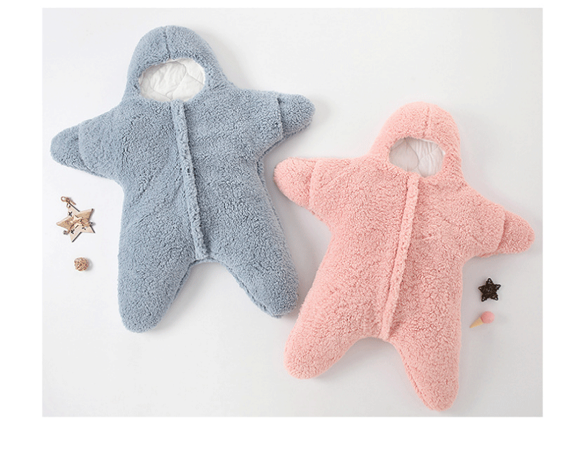 Newborn Baby Boy Girl Kids Cartoon Hooded Romper Jumpsuit Bodysuit Clothes Outfits Long Sleeve Playsuit Toddler One Piece Outfit Starfish Baby