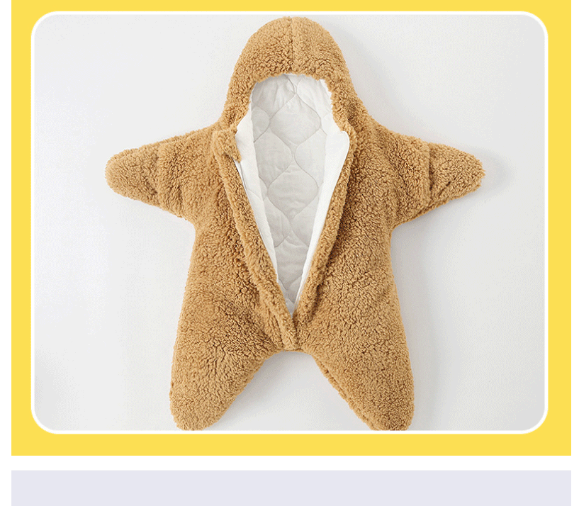 Newborn Baby Boy Girl Kids Cartoon Hooded Romper Jumpsuit Bodysuit Clothes Outfits Long Sleeve Playsuit Toddler One Piece Outfit Starfish Baby