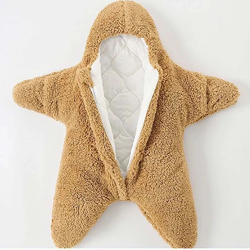 Newborn Baby Boy Girl Kids Cartoon Hooded Romper Jumpsuit Bodysuit Clothes Outfits Long Sleeve Playsuit Toddler One Piece Outfit Starfish Baby