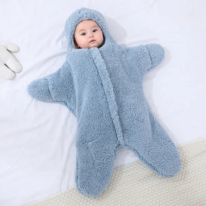 Newborn Baby Boy Girl Kids Cartoon Hooded Romper Jumpsuit Bodysuit Clothes Outfits Long Sleeve Playsuit Toddler One Piece Outfit Starfish Baby