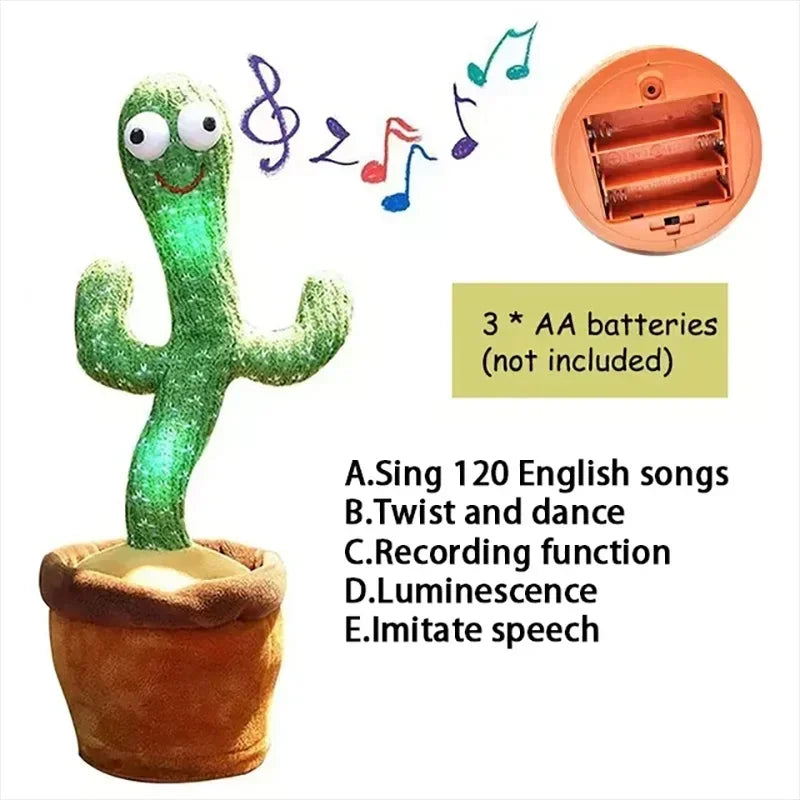 1pc Electronic Plush Toy Home Decoration for Children Xmas Gifts Dancing Talking Cactus Toys for Baby Boys and Girls